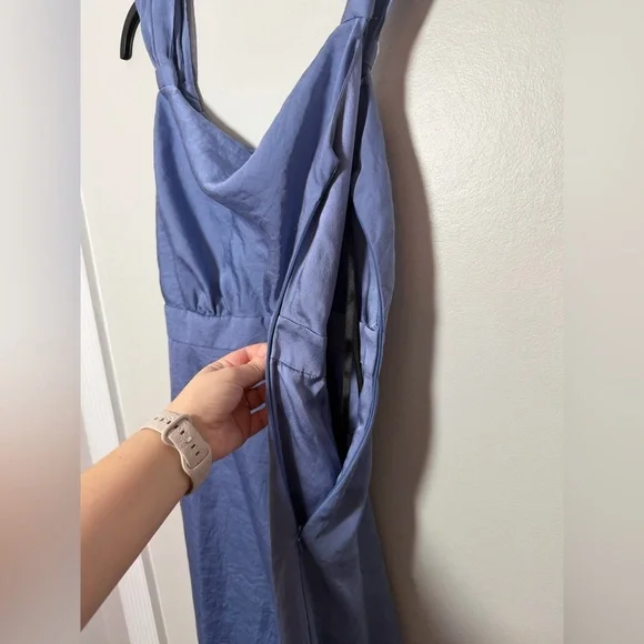 Tahari Arthur S. Levine Blue SAMPLE Draped Skirt Dress - Size 6 - Picture 7 of 8